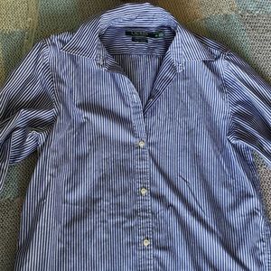 Ralph Lauren blue & white striped button down